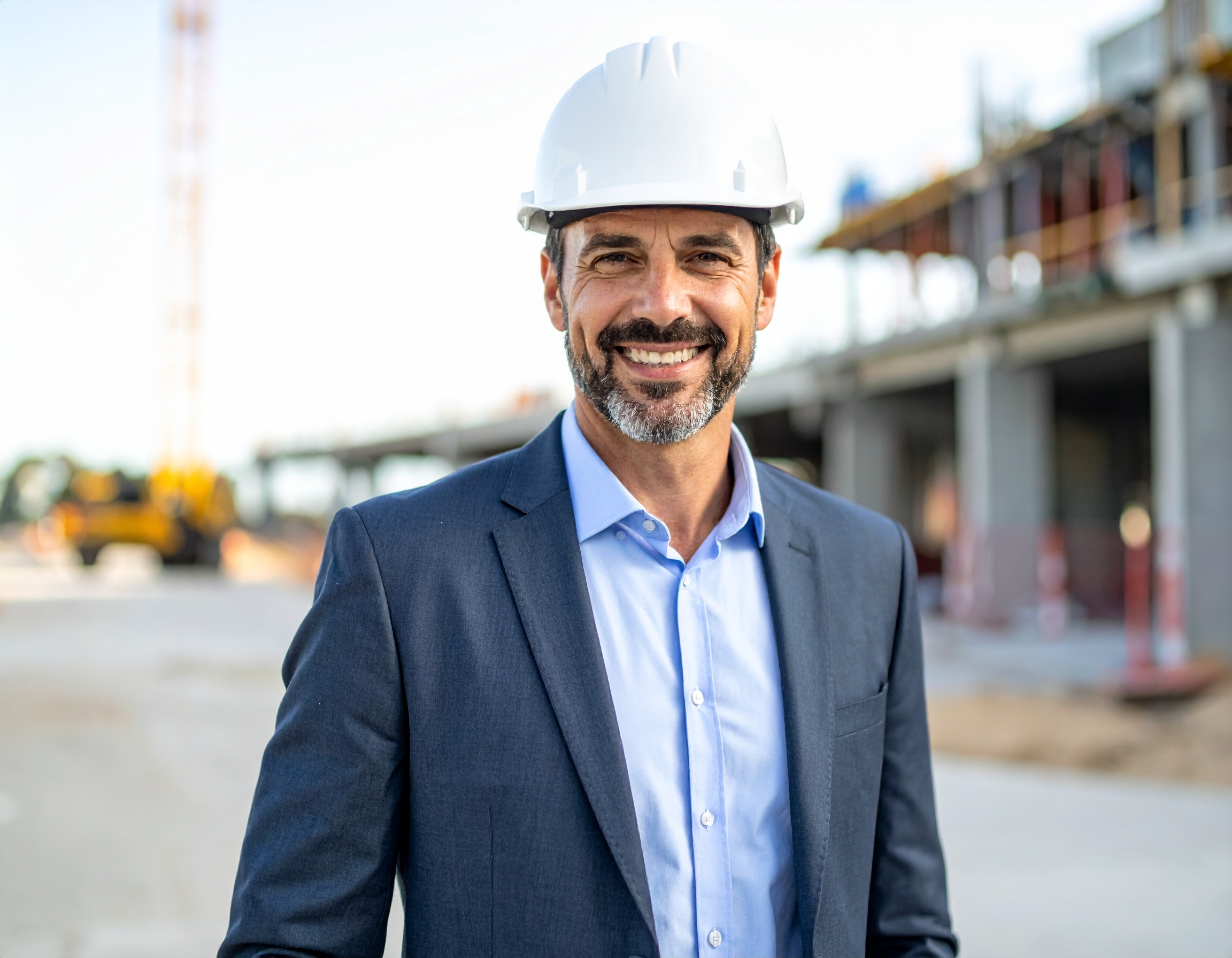 Firefly_I want a middle aged construction manager, dressed smartly with a button up collared 800856